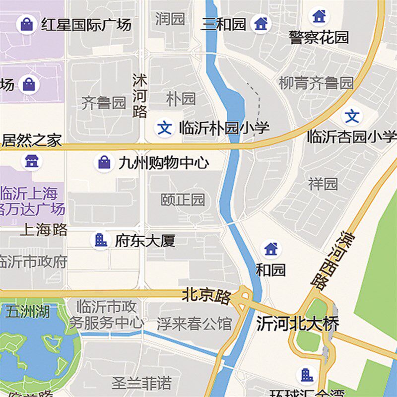 2022新款临沂市城区地图办公室挂图高清防水墙壁装饰实物推荐定制