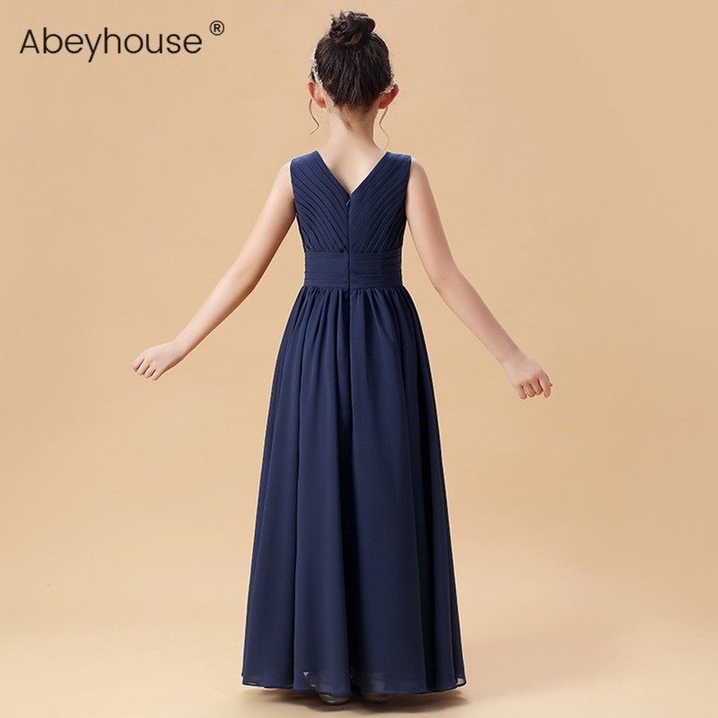 儿童晚礼服女童雪纺公主裙中大童长款钢琴演出服婚礼花童小伴娘裙