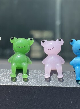 日式匠人手工彩色小青蛙手作玻璃小摆件童年回忆创意家居小摆件