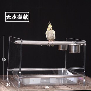 183小宠物鹦鹉站架新款中大型鹦鹉磨砂站杆架子亚克力架桌面站架
