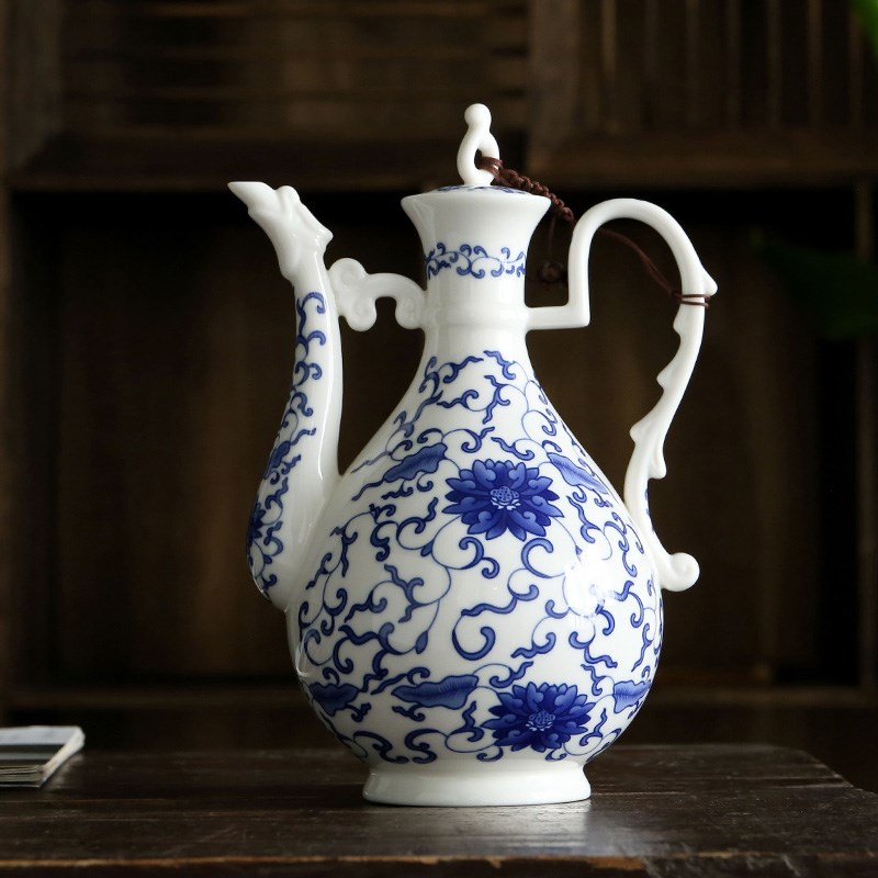 白酒杯小酒壶陶瓷家用复古中式古风宫廷仿古白酒分酒壶老式一斤装