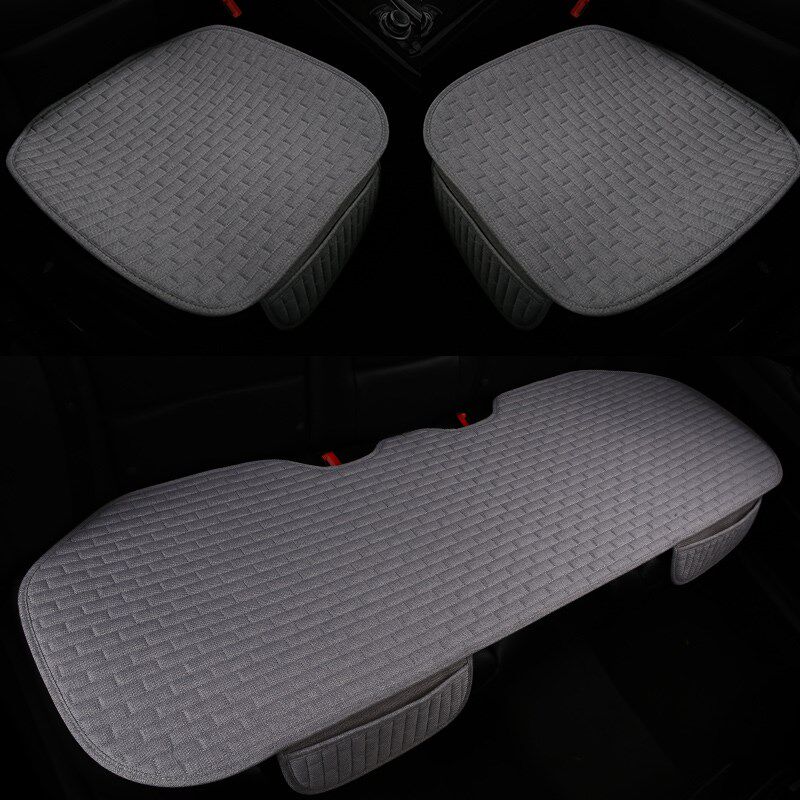 汽车坐垫单片夏季无靠背三件套四季通用座椅垫后排免捆绑座垫座套