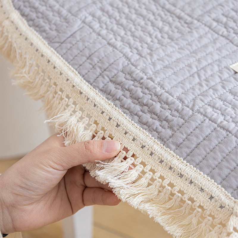 韩式薄款透气防滑椅子坐垫四季通用餐桌全棉椅子垫可水洗带双绑绳