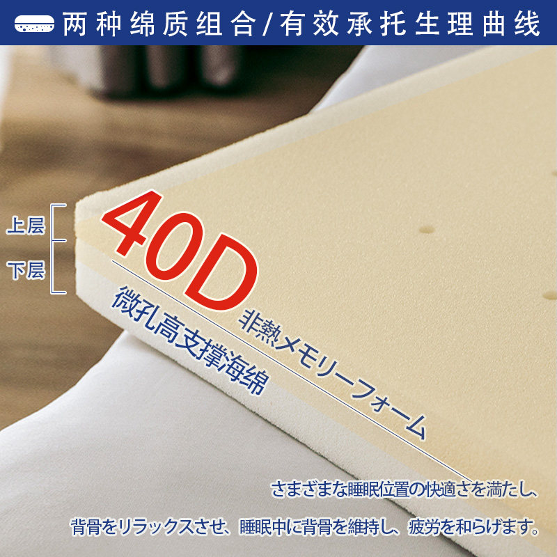 日式本白无压记忆棉床垫软垫家用卧室垫子单人学生宿舍榻榻米褥子