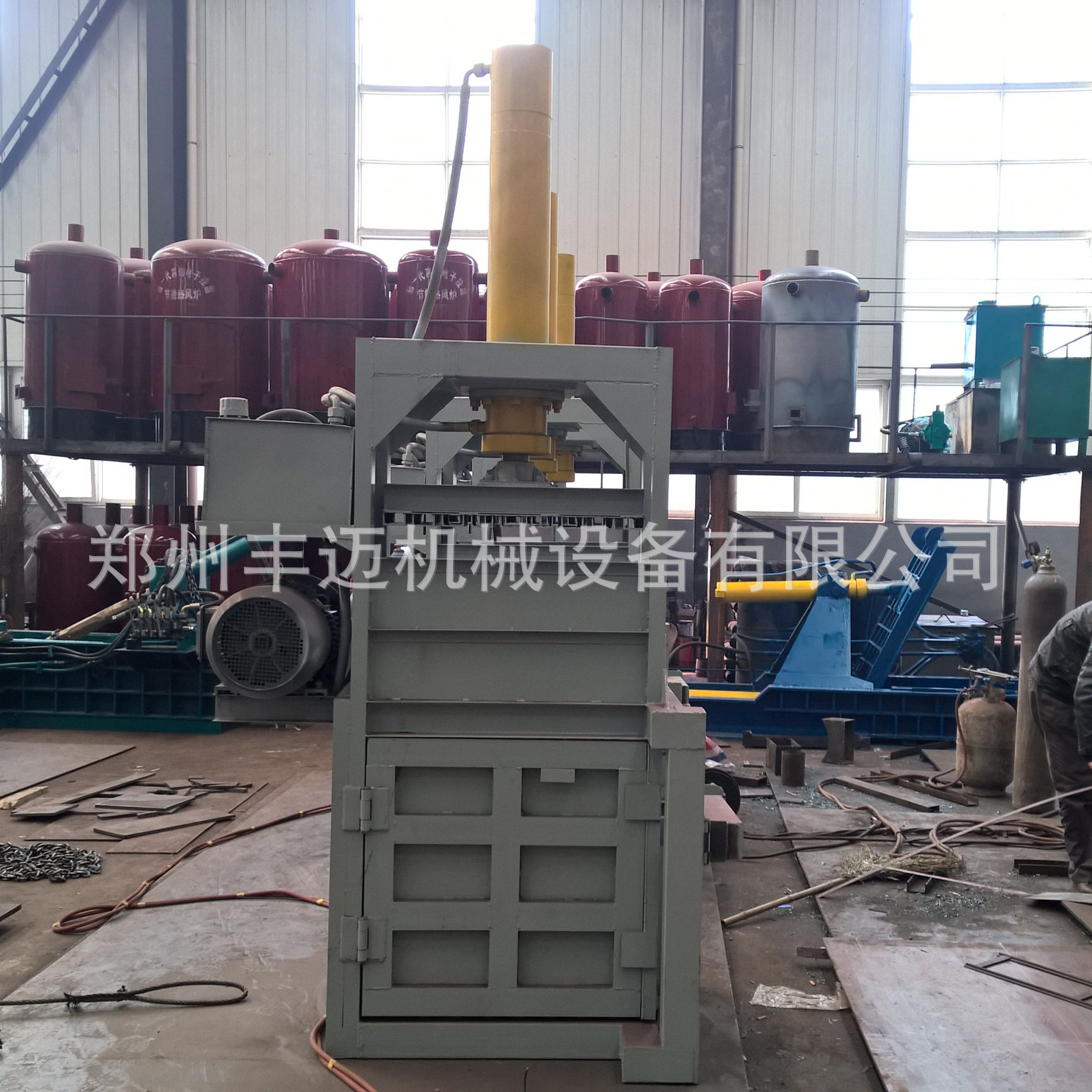 占地少小型立式吨包袋打包机 企业压缩纸箱打捆机 液压废纸打包机