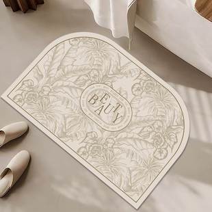 复古奶油风硅藻泥吸水速干浴室地垫卫生间防滑脚垫洗澡间浴缸脚垫