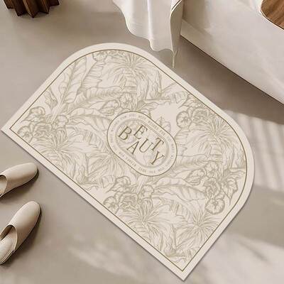 复古奶油风硅藻泥吸水速干浴室地垫卫生间防滑脚垫洗澡间浴缸脚垫