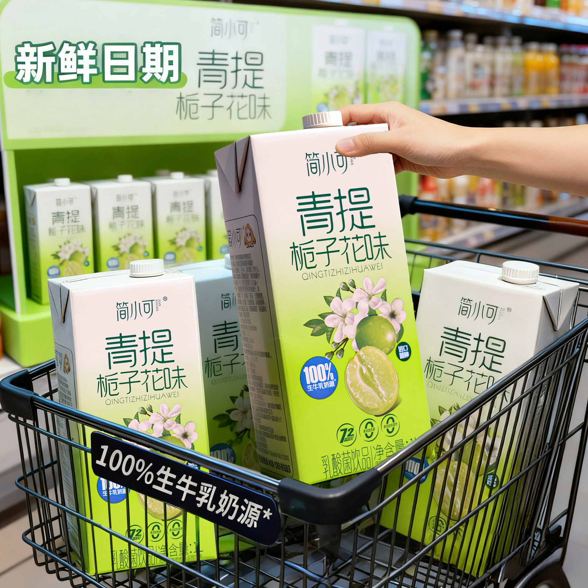 【0添加色素】1000ml青提栀子花味发酵型乳酸菌饮品解腻酒店餐饮