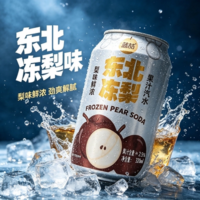 【夏日上新】东北冻梨汽水果味汽水清爽可口聚餐团建常备罐装饮料