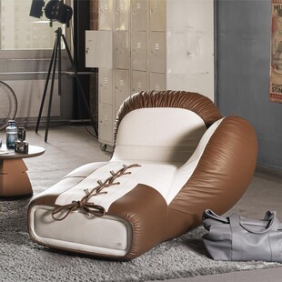 佛山家具厂意式健身房拳击手套沙发椅异形创意单人休闲躺椅懒人椅
