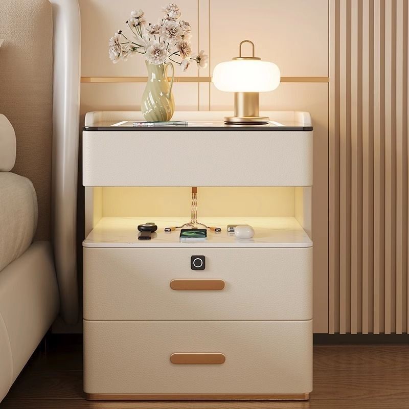 实木智能轻奢床头柜现代高级家用卧室简约多功能无线充电收纳,3C数码配件,其它配件,淘宝优惠券,粉丝福利购,淘宝优惠卷