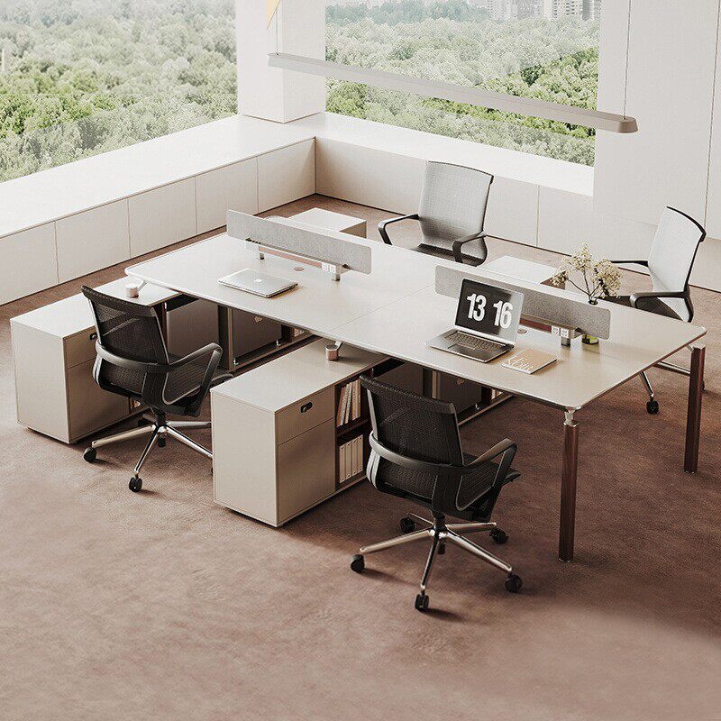 四人位办公桌组合员工公司办公室简约现代职员2二4卡位四人工位