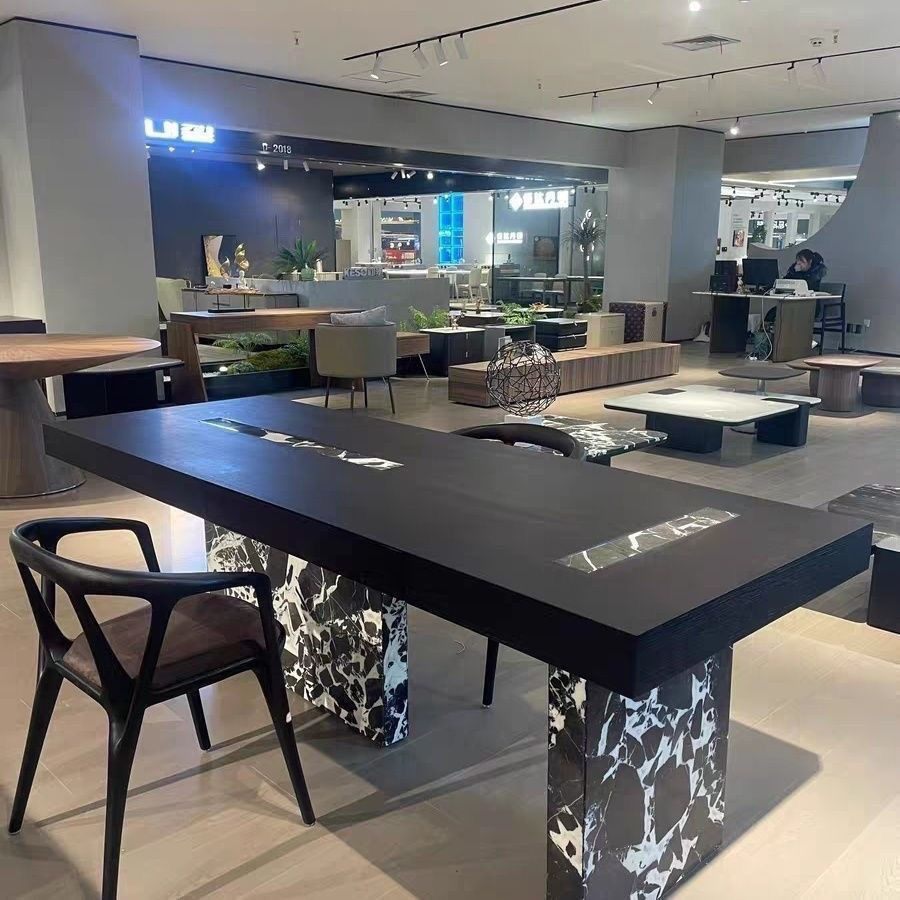 现代中式实木桌椅茶桌组合办公室别墅设计师高端岩板泡茶茶台2024,家居饰品,装饰挂牌,淘宝优惠券,粉丝福利购,淘宝优惠卷