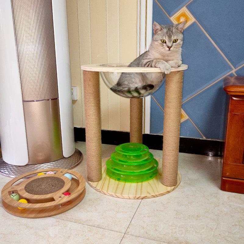 新款猫爬树架 麻剑猫抓板实木 猫猫跳台猫窝猫玩具猫咪用品多省包