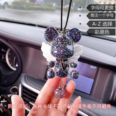 新款ins网红小车挂熊汽车载用后视镜件饰韩国挂爱女时尚可吊坠蝴
