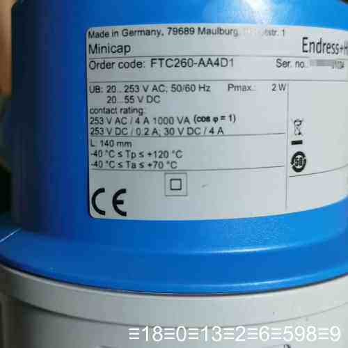 EH电容料位开关 FTC260-AA4D1常用,带继电 议价