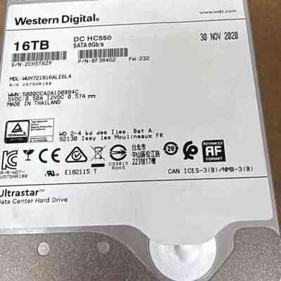 非标价WD Ultrastar DC HC550 16TB企业级硬议价