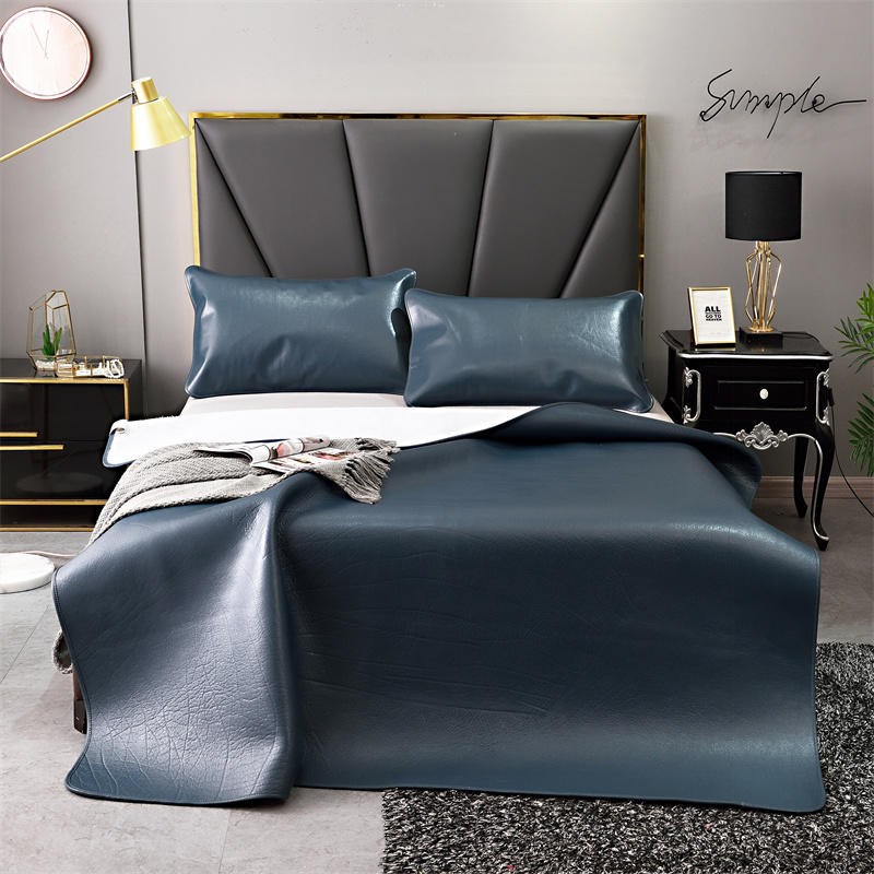 喜连理牛皮凉席三件套1.8m双人加厚真皮床垫精品头层牛皮凉席1.5