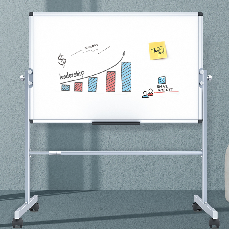 AUCS傲世 白板写字板移动支架式带轮双面磁性家用书写板可擦写挂