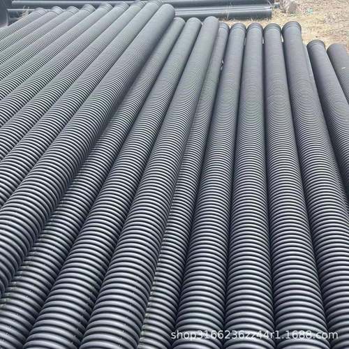塑料排水排污管HDPE双壁波纹管黑色大口径地埋管现货直发