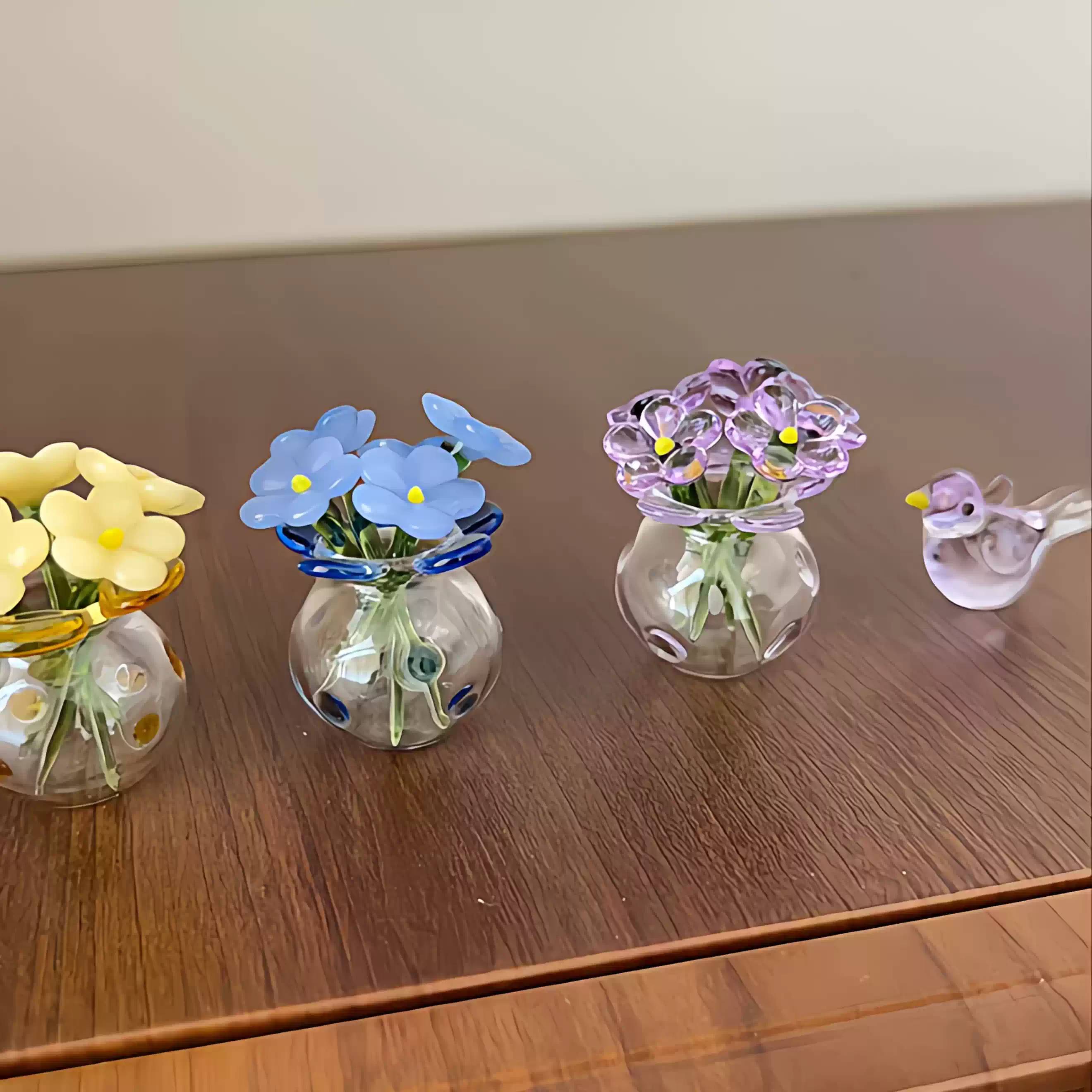 琉璃花朵桌面摆件｜办公室工位图片