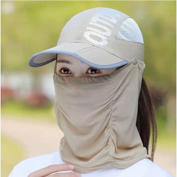 夏季防晒遮阳帽子女户外骑车防