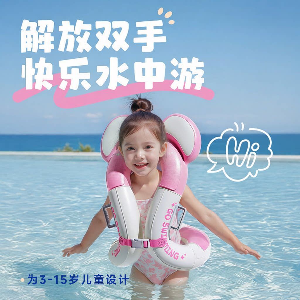 腋下圈儿童游泳好帮手充气游泳解放双手自学夏季新款快乐游泳