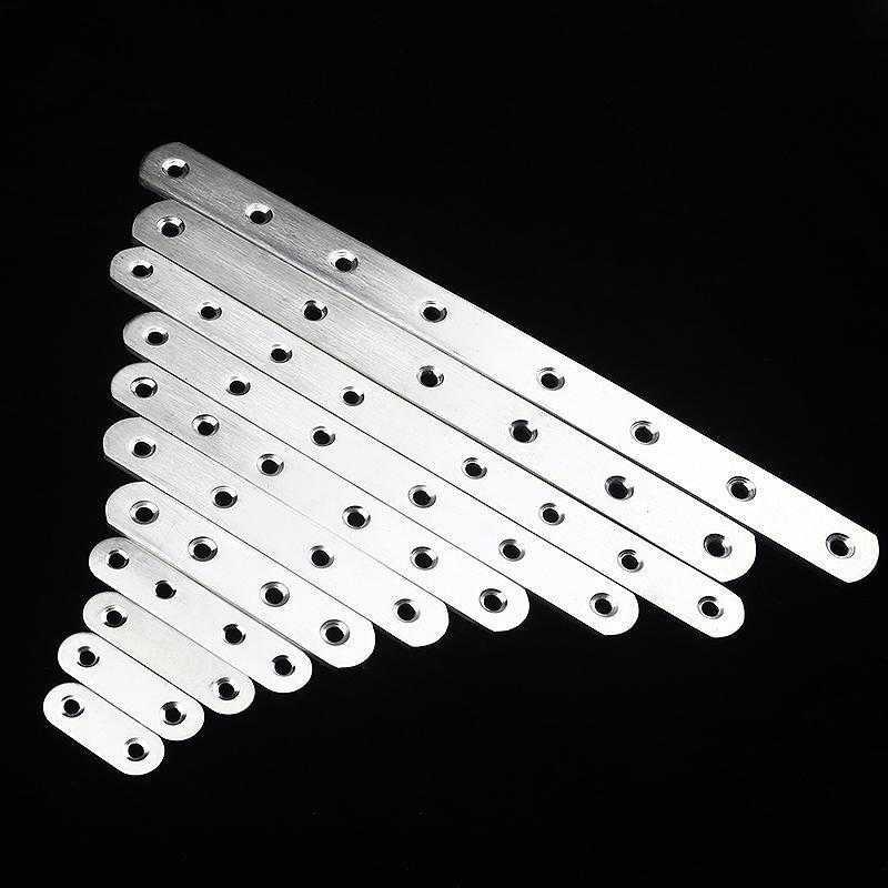 不锈钢直片 角码角铁木板桌椅固定连接件一字直片铁片平角片l型码