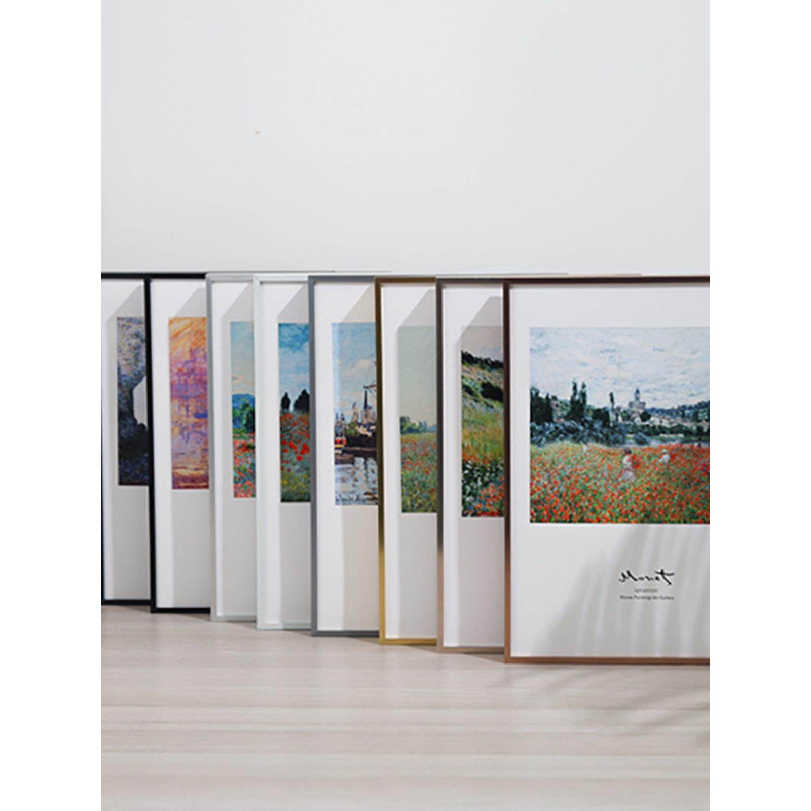 314 #铝合金相框工厂定制海报大尺寸金属框架墙挂相框安装简单窄