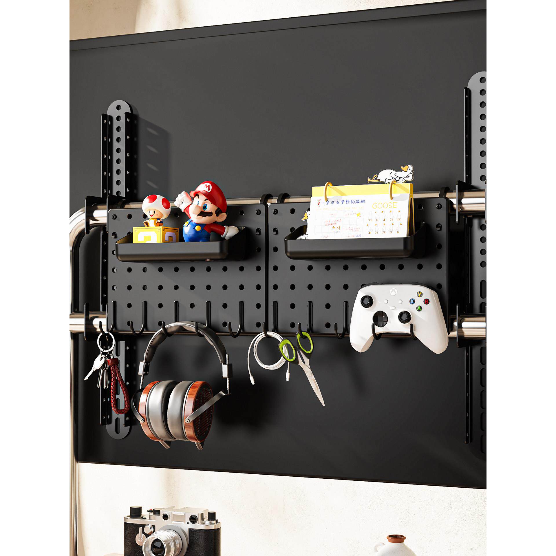 置物洞洞板免安装可安装电视支架置物架电视推车架收纳架 多功能