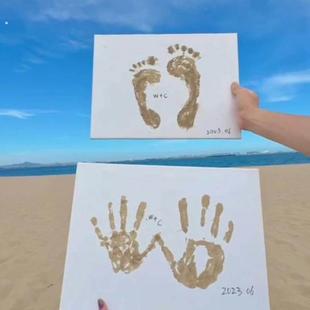 沙滩手印相框沙子手印画情侣手工创意自制涂鸦纪念摆件装饰新