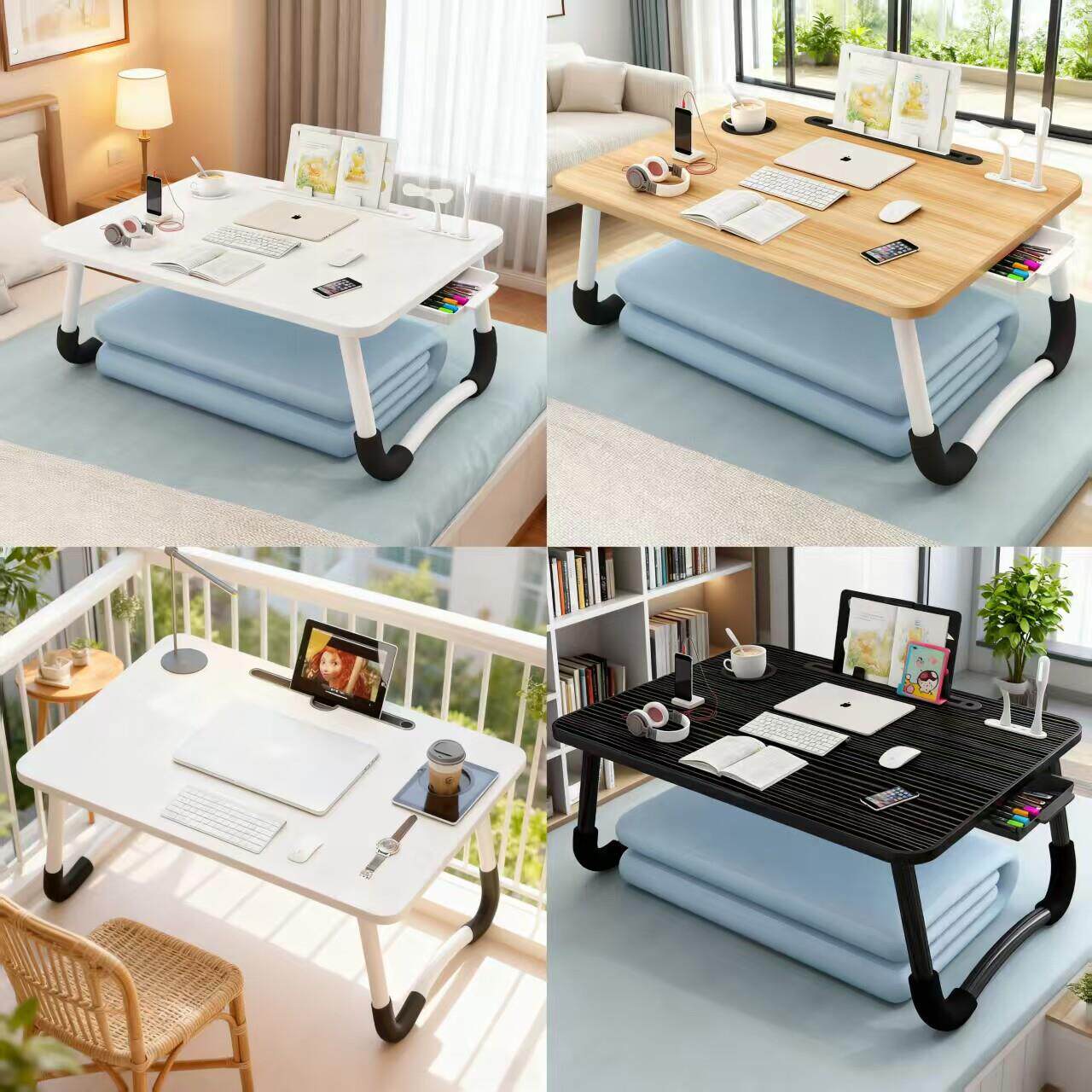 床上笔记本电脑桌可折叠卧室小桌子懒人简易家用学生简约学习书桌