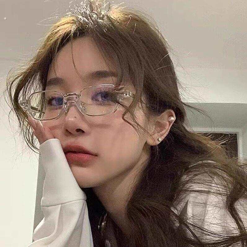 小众设计透明半框眼镜框镜架女款素颜神器小框装饰近视镜可配近视