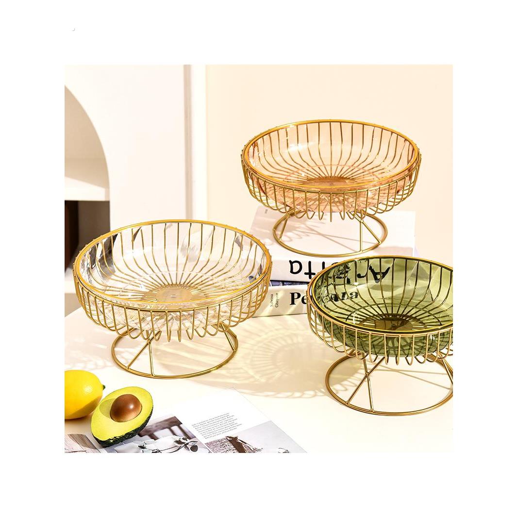 欧式轻奢陶瓷水果盘创意客厅家用水果篮下午茶糖果甜品架点心托盘