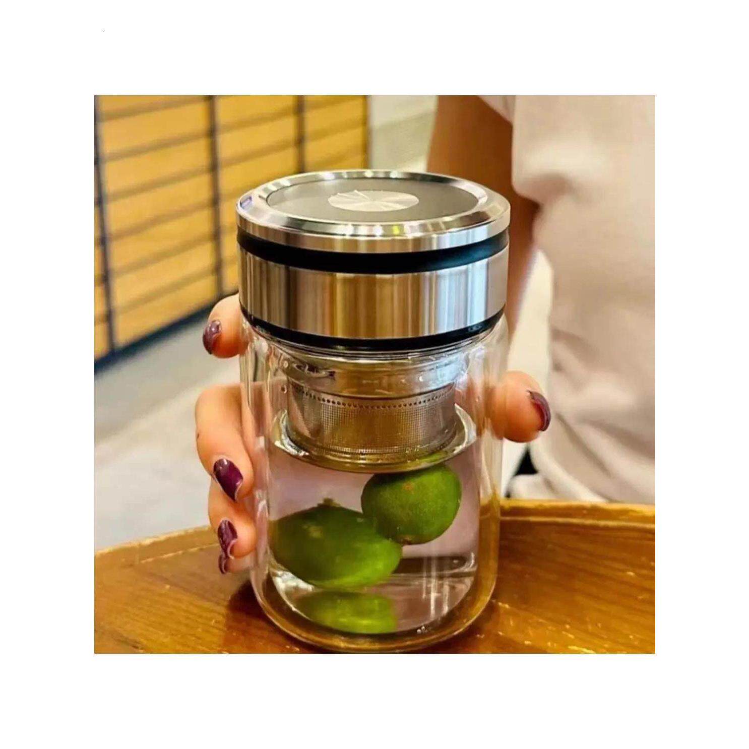 摔不烂钢化玻璃杯茶水分离泡茶杯小巧杯子高颜值女生办公室喝水杯