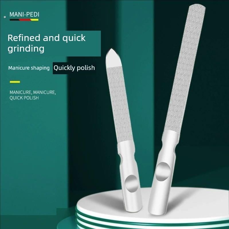 不锈钢指甲锉修甲工具打磨挫条美甲厚硬脚指甲双面挫刀神器家用灰