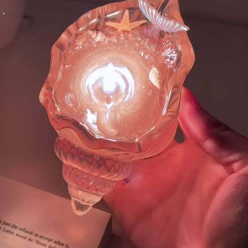 粉色海洋透明海螺香薰蜡烛伴手礼小众高级感摆件香氛浪漫生日礼物
