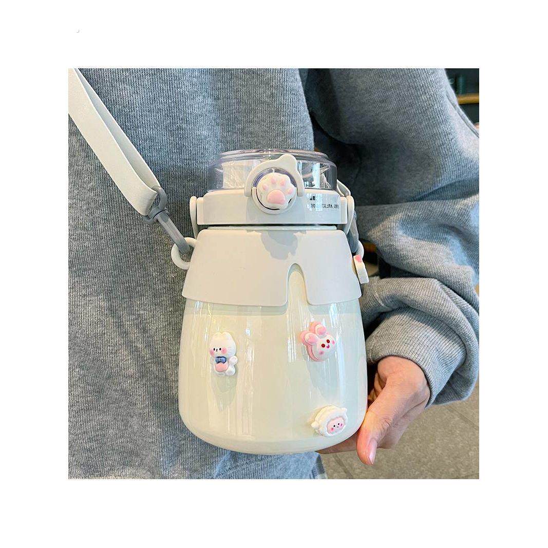 大容量保温杯女士大肚水杯子双饮吸管儿童网红高颜值316食品级壶