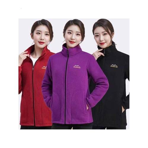 中老年女装秋冬摇粒绒女外套加绒加厚保暖抓绒卫衣宽松大码妈妈装