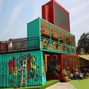 箱房 创意街区二层集装 商业街咖啡厅餐厅可移动售卖箱 箱 网红集装