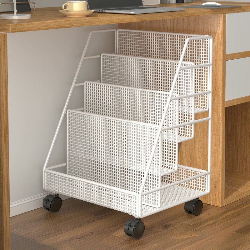 儿童书架多层可移动幼儿园铁艺绘本绘本架落地桌下简易书本置物架