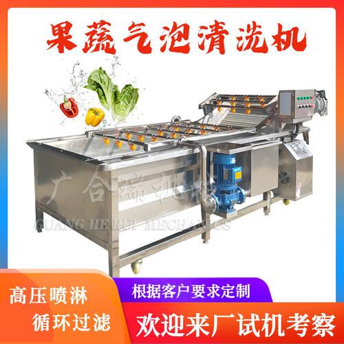 定制果蔬气泡清洗机 蓝莓杨梅樱桃黄桃清洗风干设备 喷淋式洗菜机