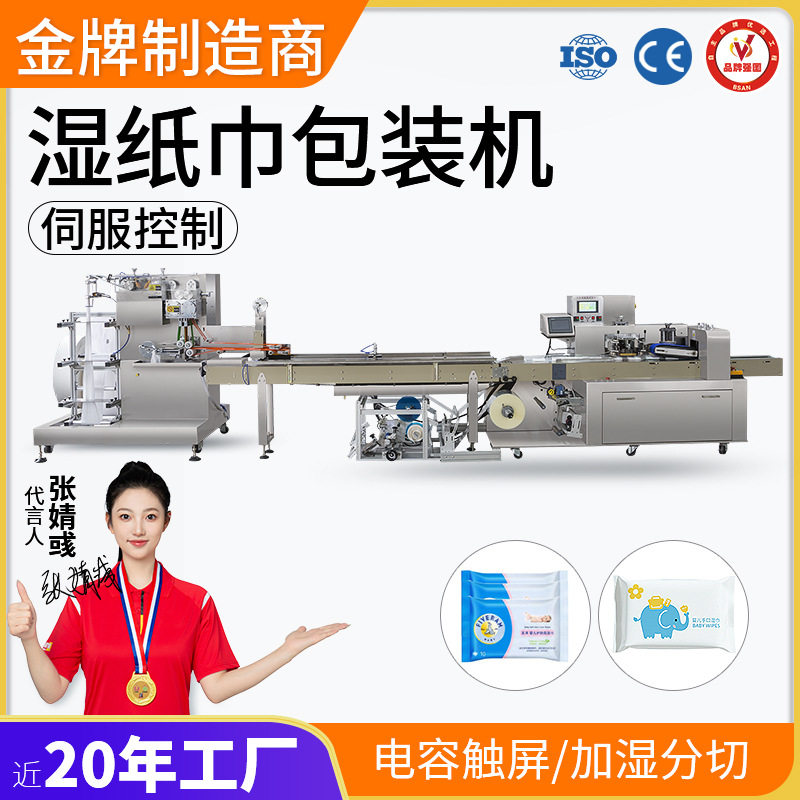 广州大祥 高速多片枕式包装机 全自动液体灌装湿巾消毒棉片包装机