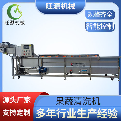 旺源供应蔬菜清洗机 全自动清洗线 304不锈钢材质 底部气泡翻浪