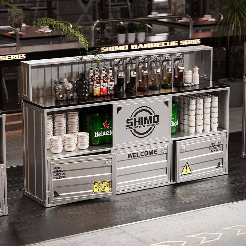 工业风调料台火锅店餐厅商用集装箱小料台麻辣烫蘸料酱料台水果台