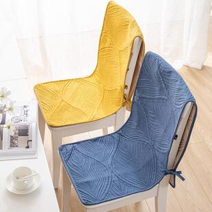 全棉椅子连身坐垫椅垫学生透气电脑椅凳北欧简约餐桌椅垫子四季