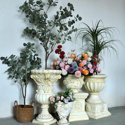 欧洲花盆罗马柱覆古花瓶花园庭院落地式装饰品橱窗展示大花盆室内