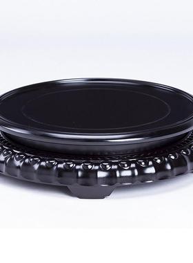 花瓶底座圆形木质 陶瓷茶壶花盆佛像鱼缸奇石头实木摆件旋转底座