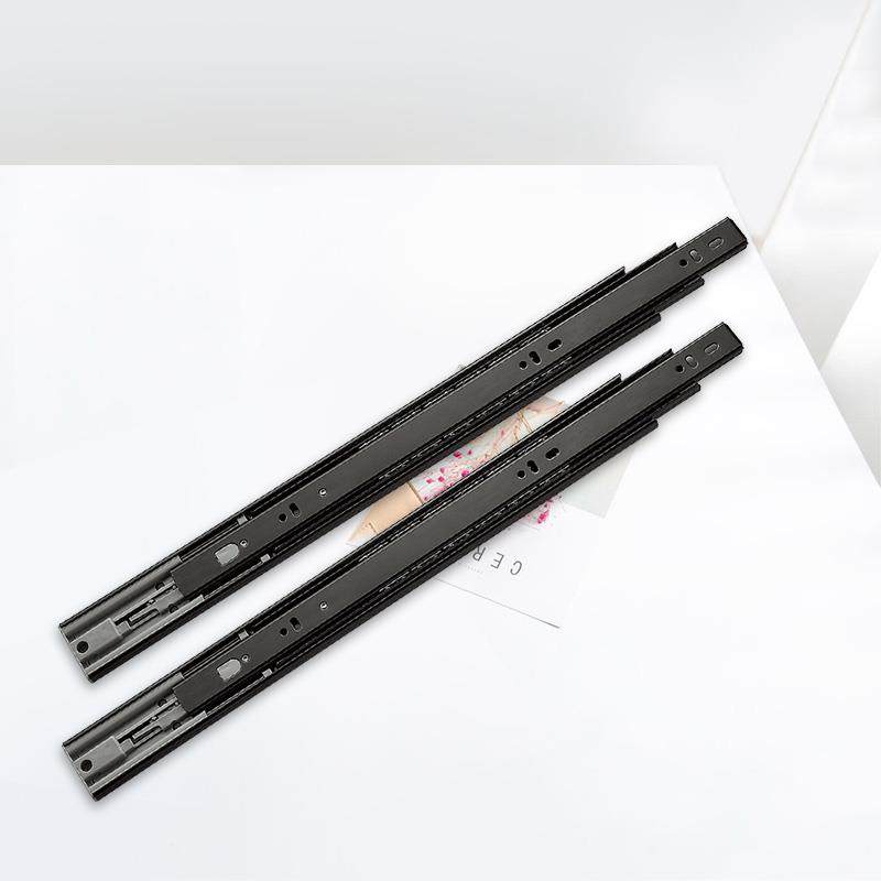 顶固抽屉滑轨导轨条静音阻尼缓冲三节轨抽拉推拉橱柜滑道轨道侧装