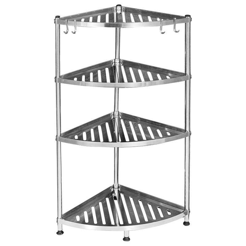 扇形多层转角置物架卫生间洗澡不锈钢置物架脸盆收纳架子落地